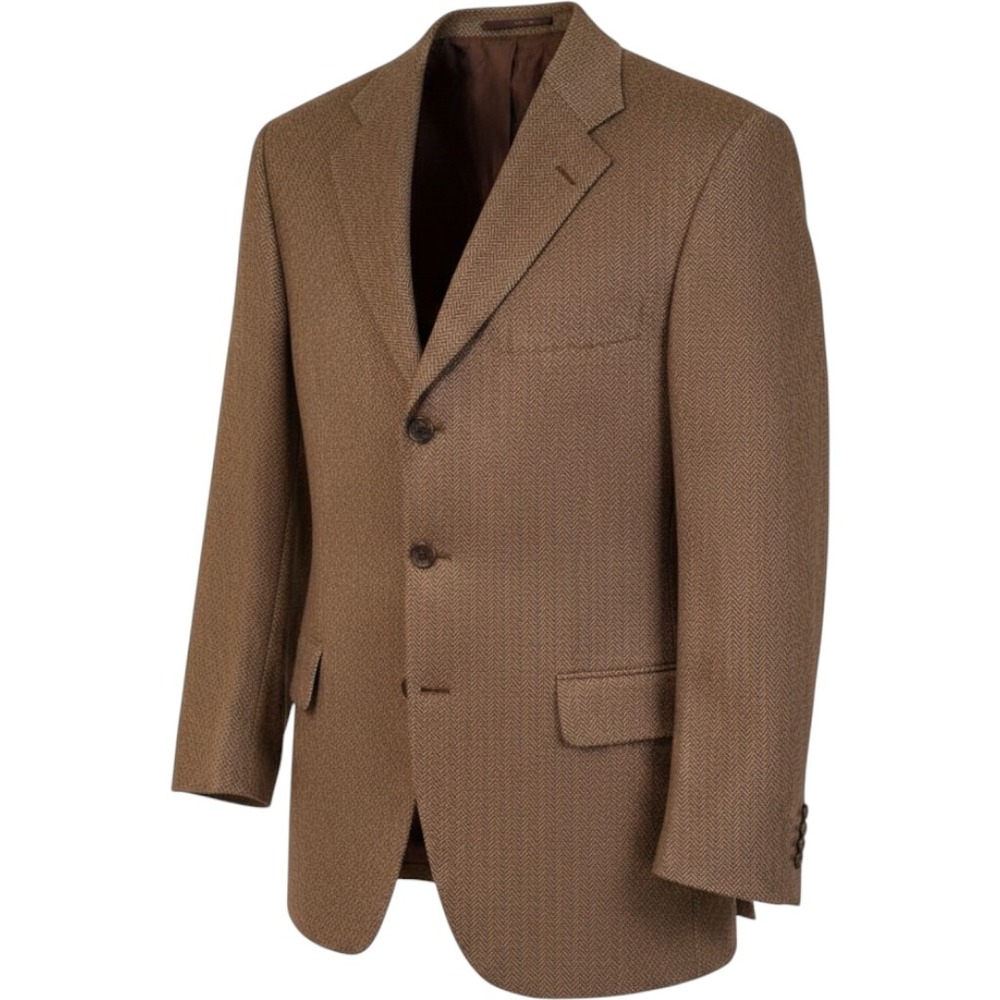 Arnold Brant Classic Bamboo Blazer Sport Coat Mens 42R Brown Workwear Classic